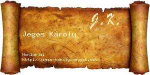 Jeges Károly névjegykártya